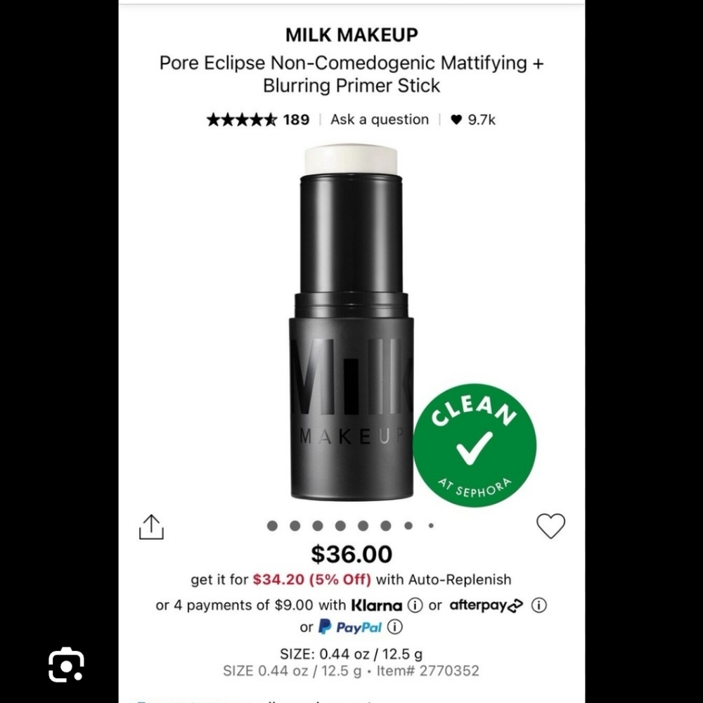 Milk Makeup~ Pore Eclipse Matte Blur Stick